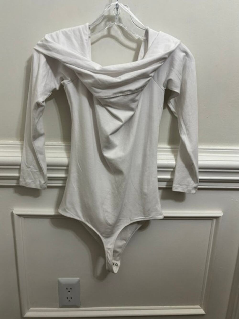 Abercrombie & Fitch Bodysuit Long Sleeve White Medium Top NWT